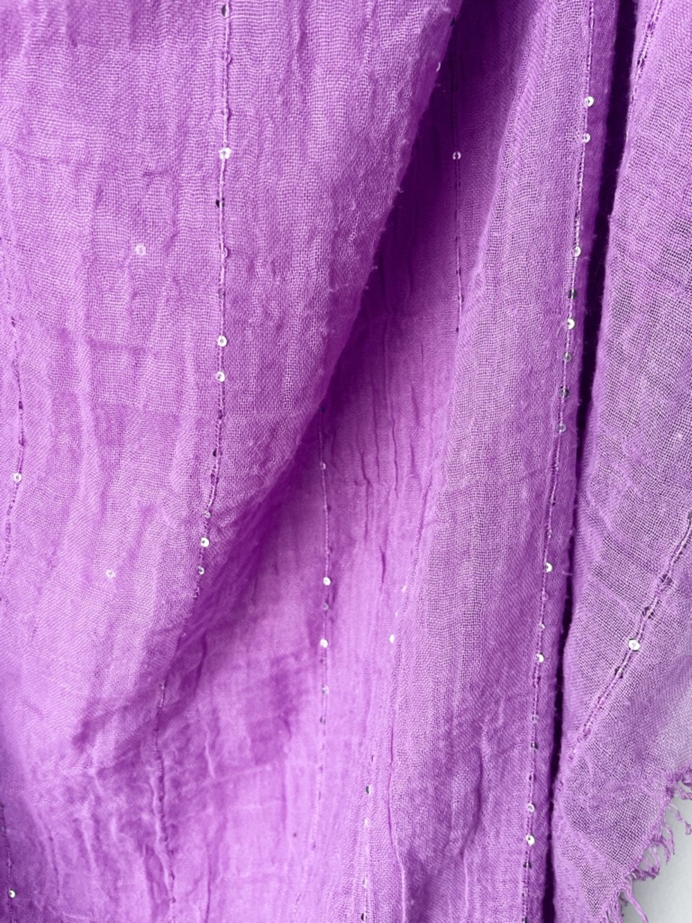 Lightweight Lavender-Colored Wrap and Infinity Scarf with Subtle Sequin Details - Picture 5 of 10